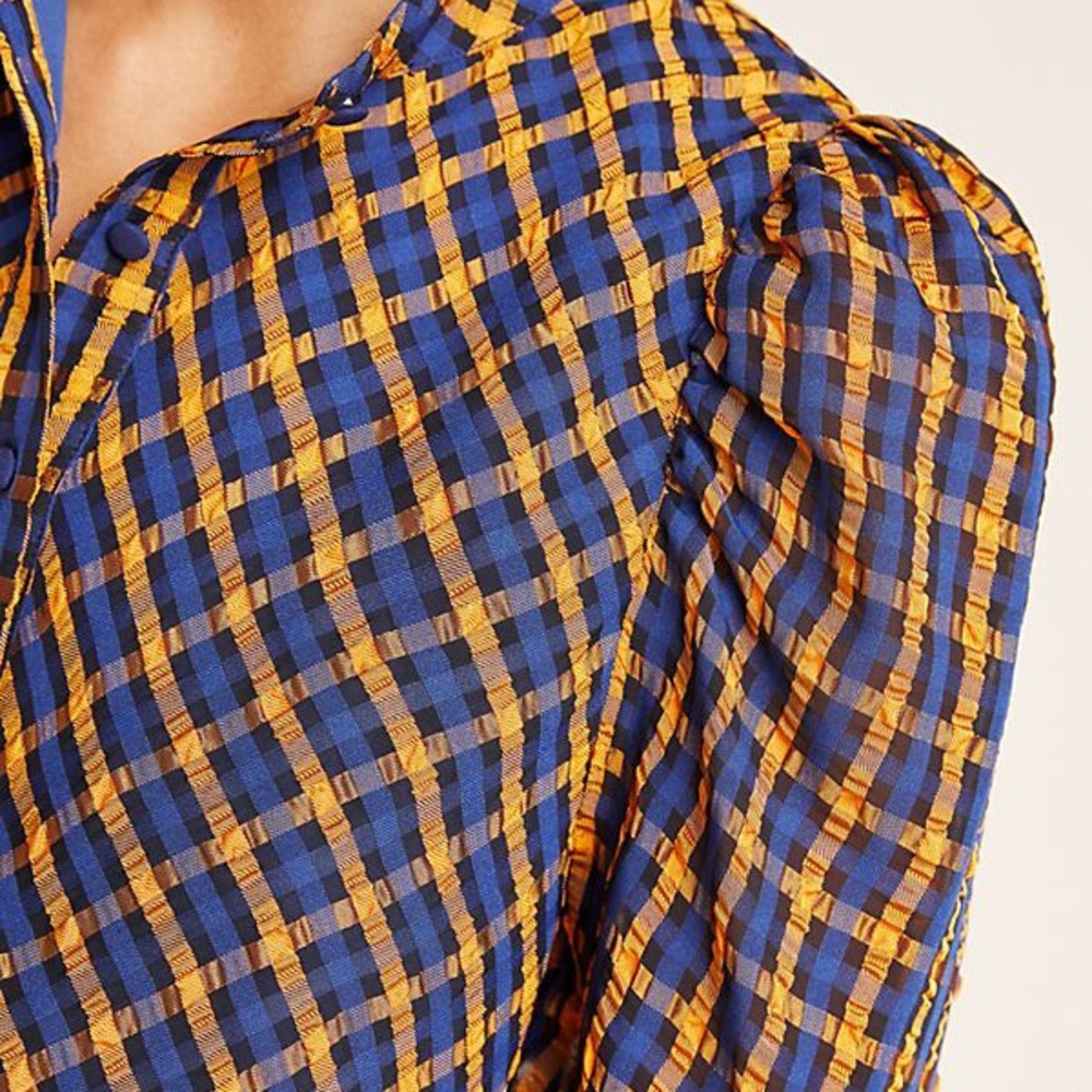 Anthropologie Eva Franco textured plaid blouse - Picture 4 of 4